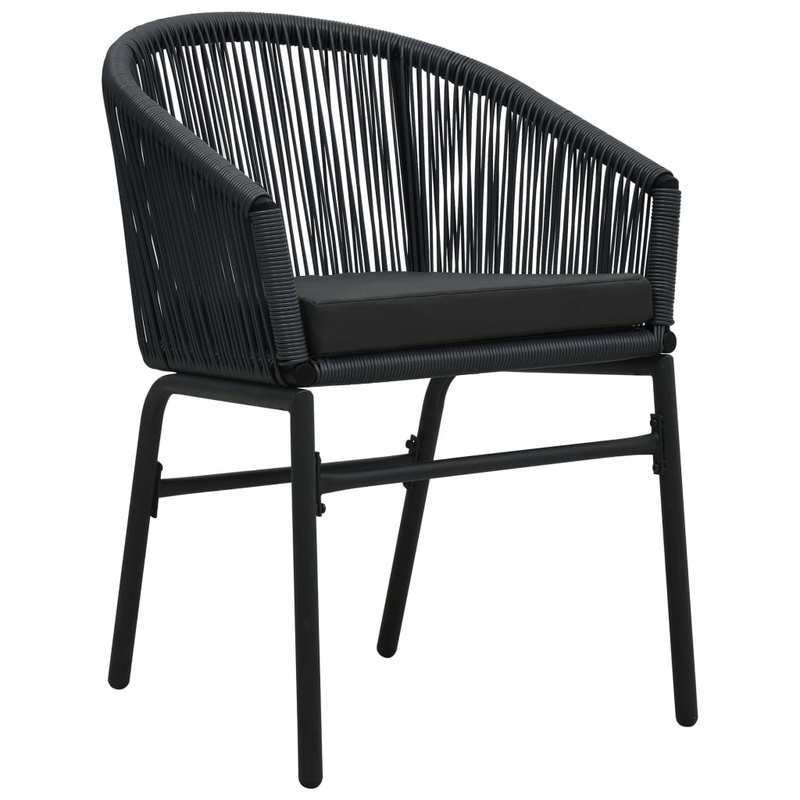 7pcs Garden Furniture Set in Black, Suitable for Temporary Outdoor Use.