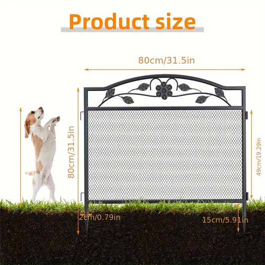 Hondenren – Buitenren – Puppyren – Dierenren – Tuinren – 5 Panelen – Stevig Gegalvaniseerd Staal – Weerbestendig Zwart Metalen Hek