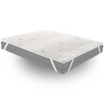 Mattress Topper, Firmness Corrector, 5 cm Height, Makes the Mattress Less Firm, Soft, Silver Fresh Cover, Removable and Machine-Washable Cover