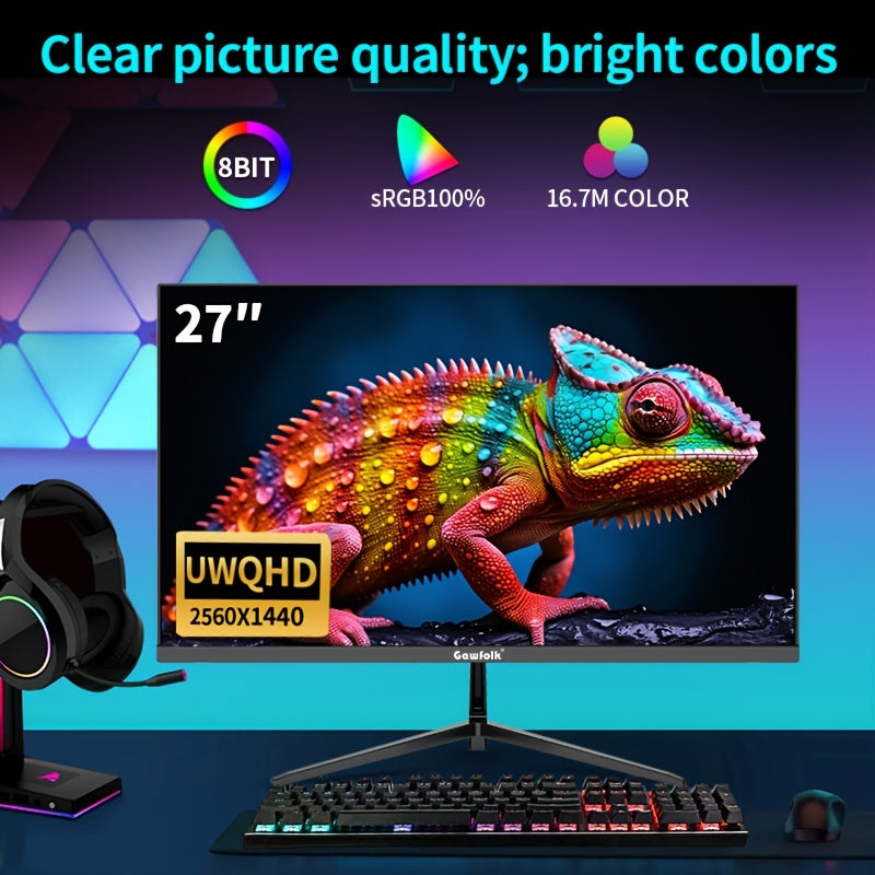 27 inch Gaming Monitor – Beeldscherm – Computerscherm – PC Monitor – IPS Scherm – 2560x1440 2K Resolutie – 120Hz Verversingssnelheid – 1ms Reactietijd