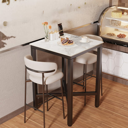 Eettafel – Tafel – Bartafel – Keukentafel – Bistrotafel – Krasbestendig Glanzend Blad – Stevig Metalen Kruisvoet