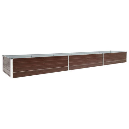 Verhoogde moestuinbak – Moestuinbak – Kweekbak – Plantenbak – Tuinbak – Gegalvaniseerd staal – 480x80x45 cm – Weerbestendig – Bruin