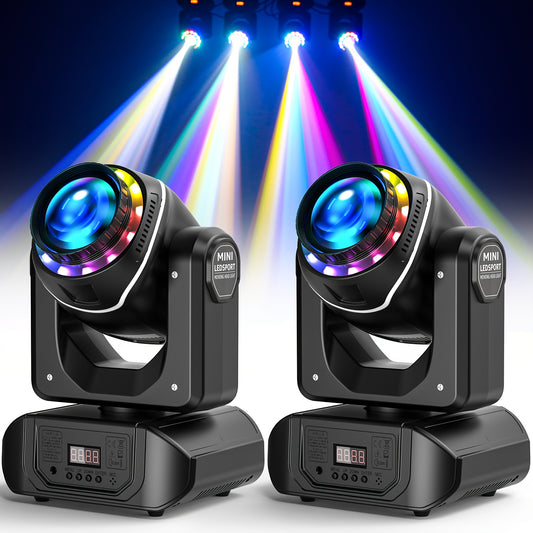 LED Moving Head Spotlight – Stage Licht – DJ Verlichting – Disco Lamp – Gobo Spot – 2-pack 150W – 18 Prisma’s en RGBW Kleuren – DMX512 en Geluidsgestuurd