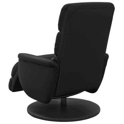 Draaifauteuil – Relaxstoel – Lounge Stoel – Fauteuil – Zwarte Kunstleren Stoel – 360 Graden Draaibaar – Verstelbare Rugleuning en Voetensteun
