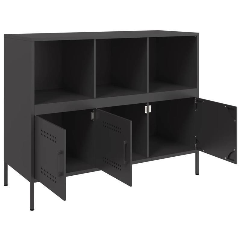 Dressoir – Opbergkast – Kast – Sideboard – Dressoirkast – Zwart Staal – Industrieel Design – Compact 100,5x39x79 cm