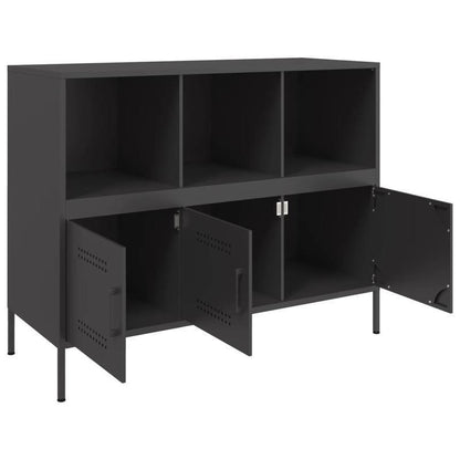 Dressoir – Opbergkast – Kast – Sideboard – Dressoirkast – Zwart Staal – Industrieel Design – Compact 100,5x39x79 cm