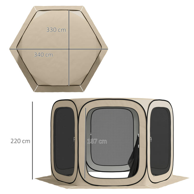 Pop-up Tent – Kampeertent – Strandtent – Familietent – Koepeltent – Waterdicht PVC – UPF 50+ Zonbescherming – Ruim Ovaal – Stevig Stalen Frame