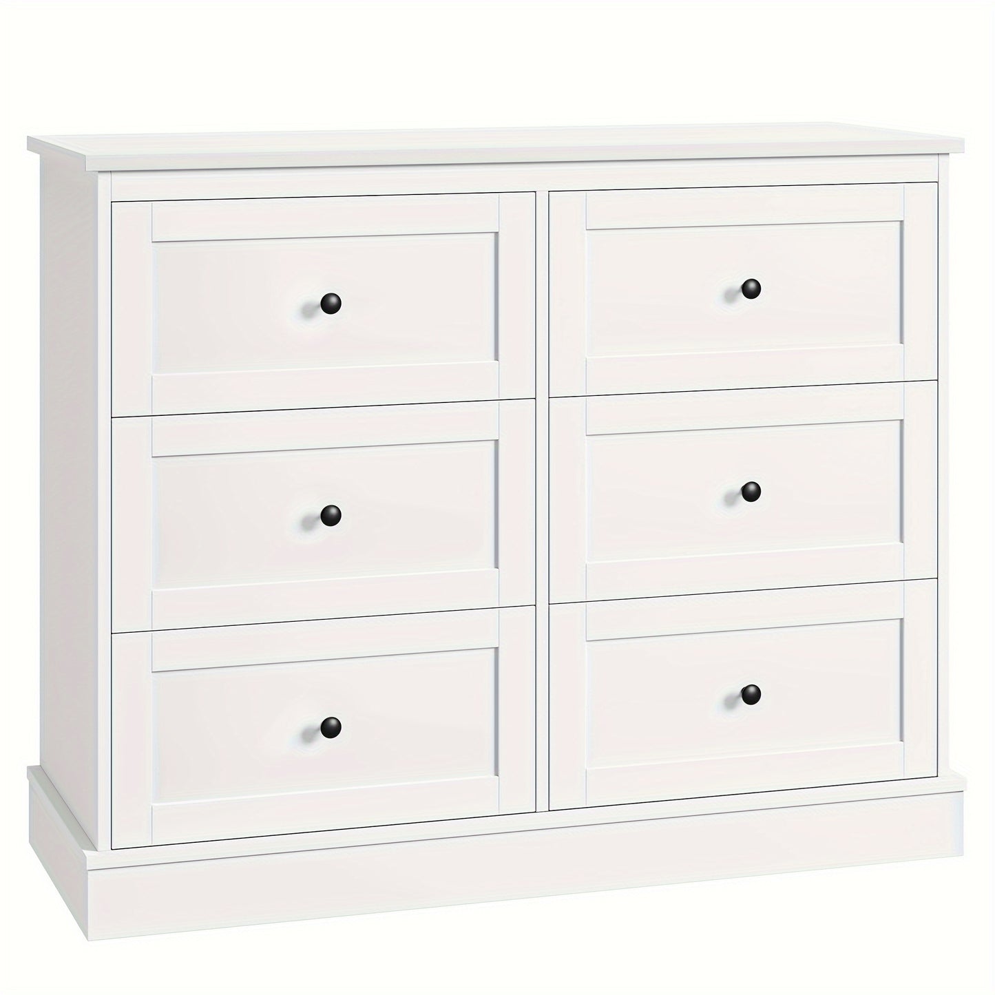 Ladekast – Ladenkast – Dresser – Opbergkast – Kledingkast – Wit – 6 Lades – Duurzaam Hardhout – Ruime Opbergruimte 3,2+ m³