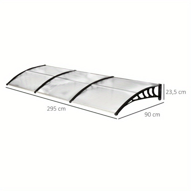 Doorluifel Polycarbonaat – Deur Overkapping – Zonwering – Regenluifel – Voordeurbescherming – UV Bescherming – 90 x 295 cm