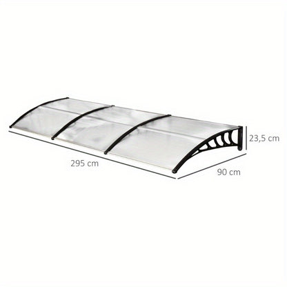 Doorluifel Polycarbonaat – Deur Overkapping – Zonwering – Regenluifel – Voordeurbescherming – UV Bescherming – 90 x 295 cm