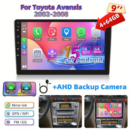 Autoradio – Auto Radio – Car Audio – Multimedia Radio – Android Autoradio – 9 Inch IPS Touchscreen – Draadloos CarPlay & Android Auto – 4GB RAM 64GB Opslag – Inclusief AHD Achteruitrijcamera