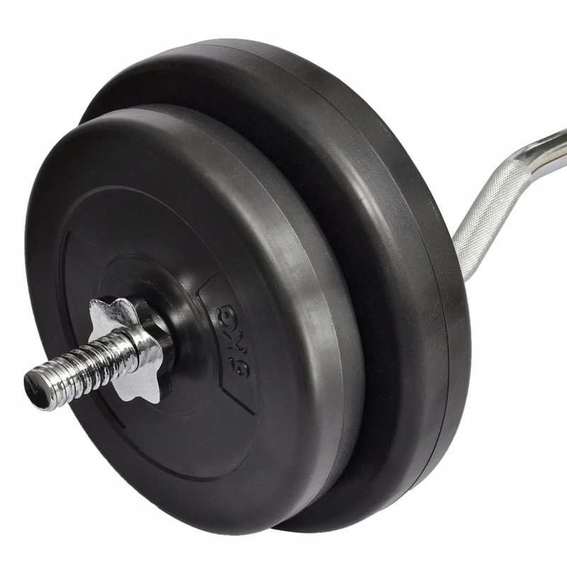 Halterstang – Curlstang – Barbell – Fitnessstang – Verstelbare Halter – 30kg Gewicht – Ergonomisch Gebogen Koperlegering