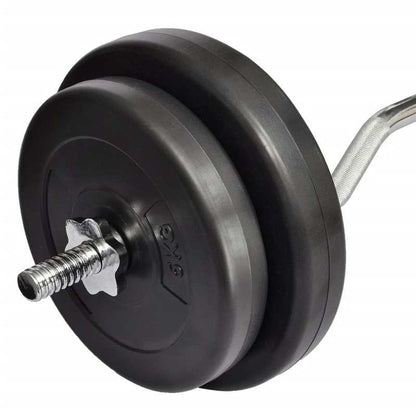 Halterstang – Curlstang – Barbell – Fitnessstang – Verstelbare Halter – 30kg Gewicht – Ergonomisch Gebogen Koperlegering