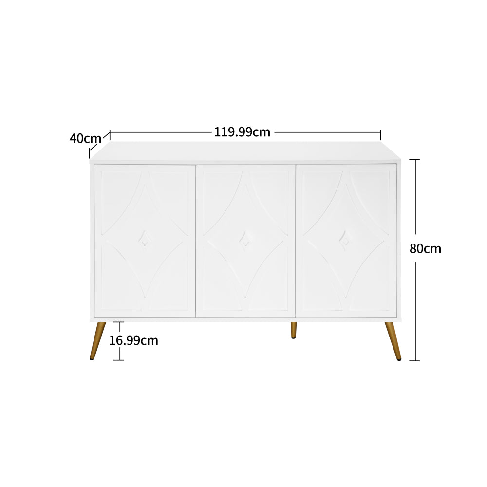 Tv-meubel – TV-kast – Televisiekast – Dressoir – Media Meubel – Met Deuren En Lades – Rattan Accenten – Landelijke Stijl – Veel Opbergruimte – Wit