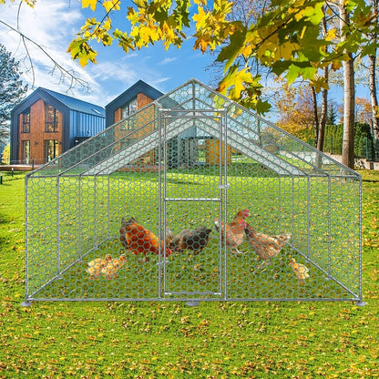 Kippenhok – Kippenren – Pluimveekooien – Buitenren – Dierenren – Metalen Frame – 3x6x2 Meter – Zonnebeschermend Dak