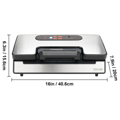 Vacuümzakmachine – Vacuümsealer – Vacumeermachine – Sealapparaat – Foodsaver – 130W Krachtige Dubbele Vacuümpomp – Ingebouwde Snijder en Zakrollenhouder