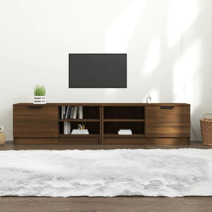 Tv-meubelen 2 st 80x35x36.5cm bewerkt hout bruin eikenkleur This TV stand is a convenient place to store various items, keeping your furniture neatly organized. Made of high-quality wood, the cabinet is strong and stable., Me