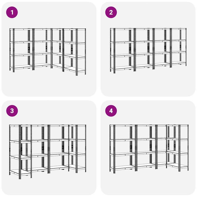 4-laagse Opbergkast – Opbergsysteem – Rek – Plankenkast – Stellingkast – Blauw – Stevig Staal & Engineered Hout – Compact Design