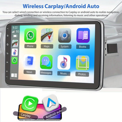 Autoradio – Android Car Radio – 1 DIN Radio – Auto Multimedia Speler – GPS Navigatie – 10,1 Inch Draaibaar Touchscreen – Inclusief Achteruitrijcamera