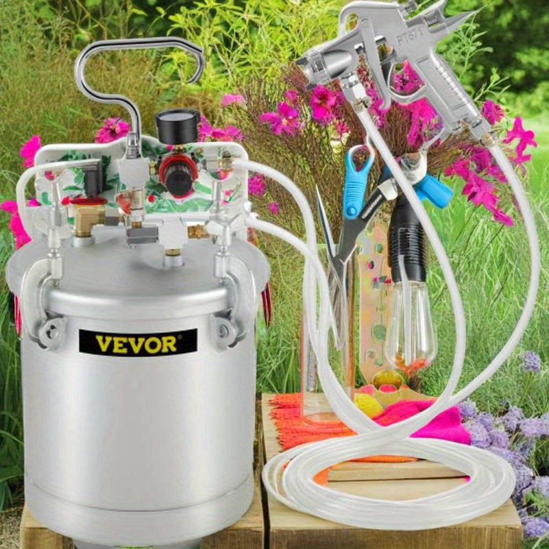 Verfdrukpot – Verfspuit – Drukvat – Verfcontainer – Schilderspuit – 10 Liter Capaciteit – Stalen Behuizing – 1,5 mm Spuitmond – Zonder Batterij
