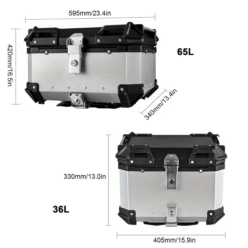 Motorachterkoffer – Bagagedrager – Topkoffer – Helmopberger – Motorbox – 65L Ruime Capaciteit – Duurzaam Aluminium Met Quick Release Systeem