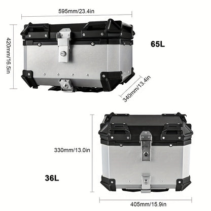 Motorachterkoffer – Bagagedrager – Topkoffer – Helmopberger – Motorbox – 65L Ruime Capaciteit – Duurzaam Aluminium Met Quick Release Systeem