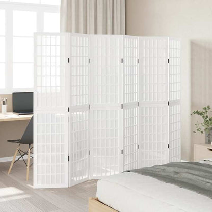 6pcs room divider, white, solid paulownia wood