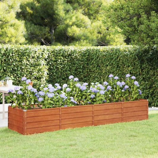 Rusty Raised Garden Bed Measuring 320X80X45 Cm Made of Corten Steel.