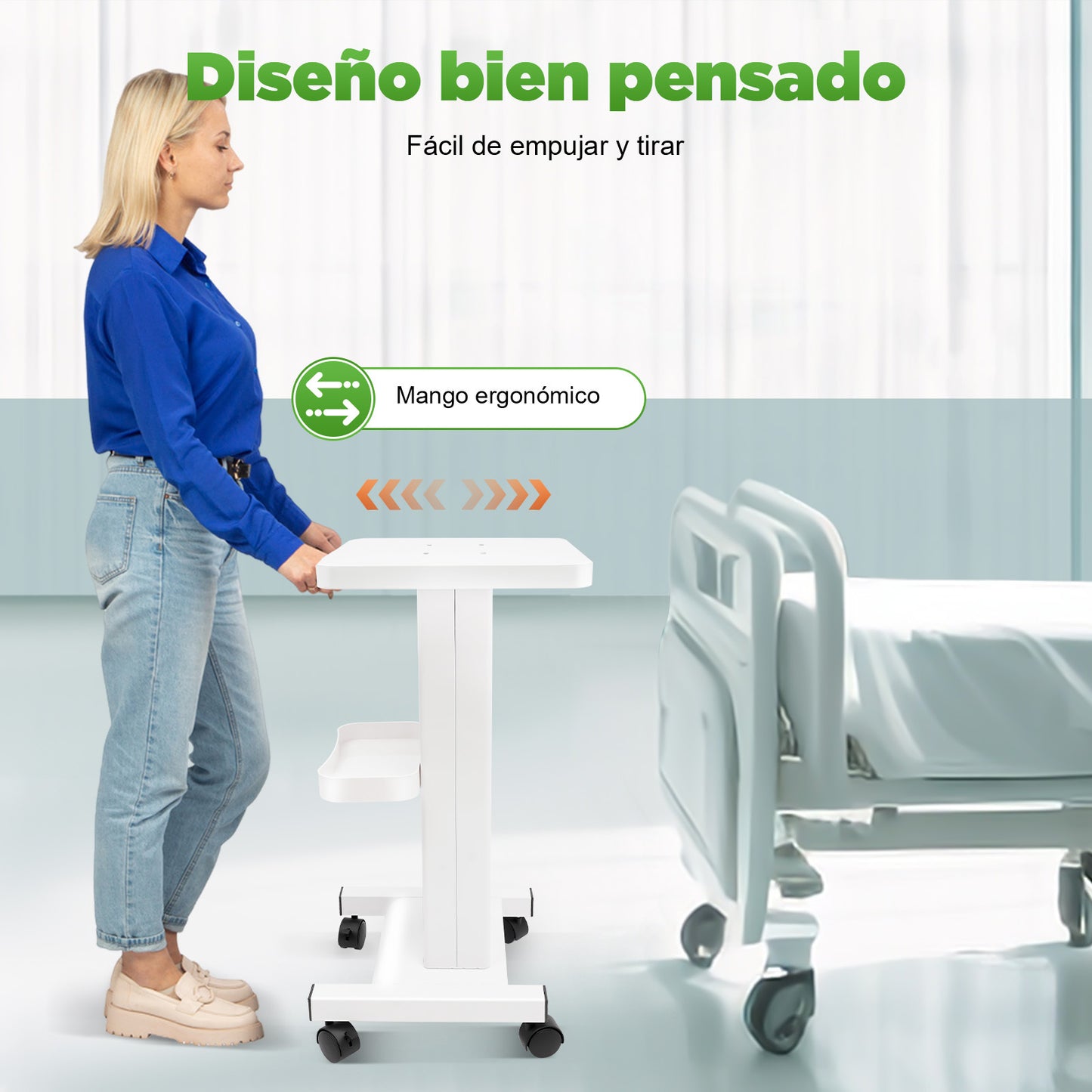 Schoonheidstrolley – Beautykoffer – Salonwagen – Manicurekar – Pedicuretrolley – Stevig Metalen Frame – Ergonomisch Handvat – Ruime Opbergruimte – Zonder Elektriciteit