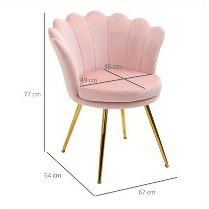 Loungefauteuil – Loungestoel – Relaxfauteuil – Armstoel – Fauteuil – Roze Velvet – Ergonomisch Ontwerp – Stevig Metalen Frame