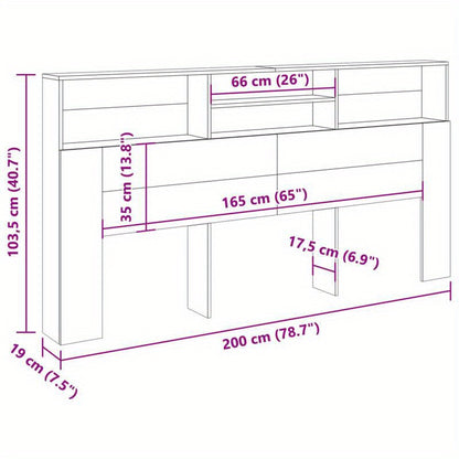 Hoofdeinde – Bedpaneel – Bedwand – Opberghoek – Houten Paneel – Artisan Eiken – 200x19x103,5 Cm – Duurzaam Eco-Design – Eenvoudige Montage