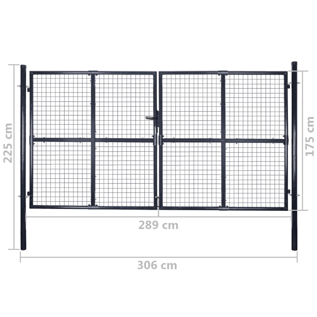 Tuinpoort – Tuindeur – Hek – Afsluithek – Poort – Gegalvaniseerd Staal – 175 cm Hoogte – Roestbestendig Met Slot En Sleutels
