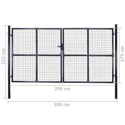 Tuinpoort – Tuindeur – Hek – Afsluithek – Poort – Gegalvaniseerd Staal – 175 cm Hoogte – Roestbestendig Met Slot En Sleutels