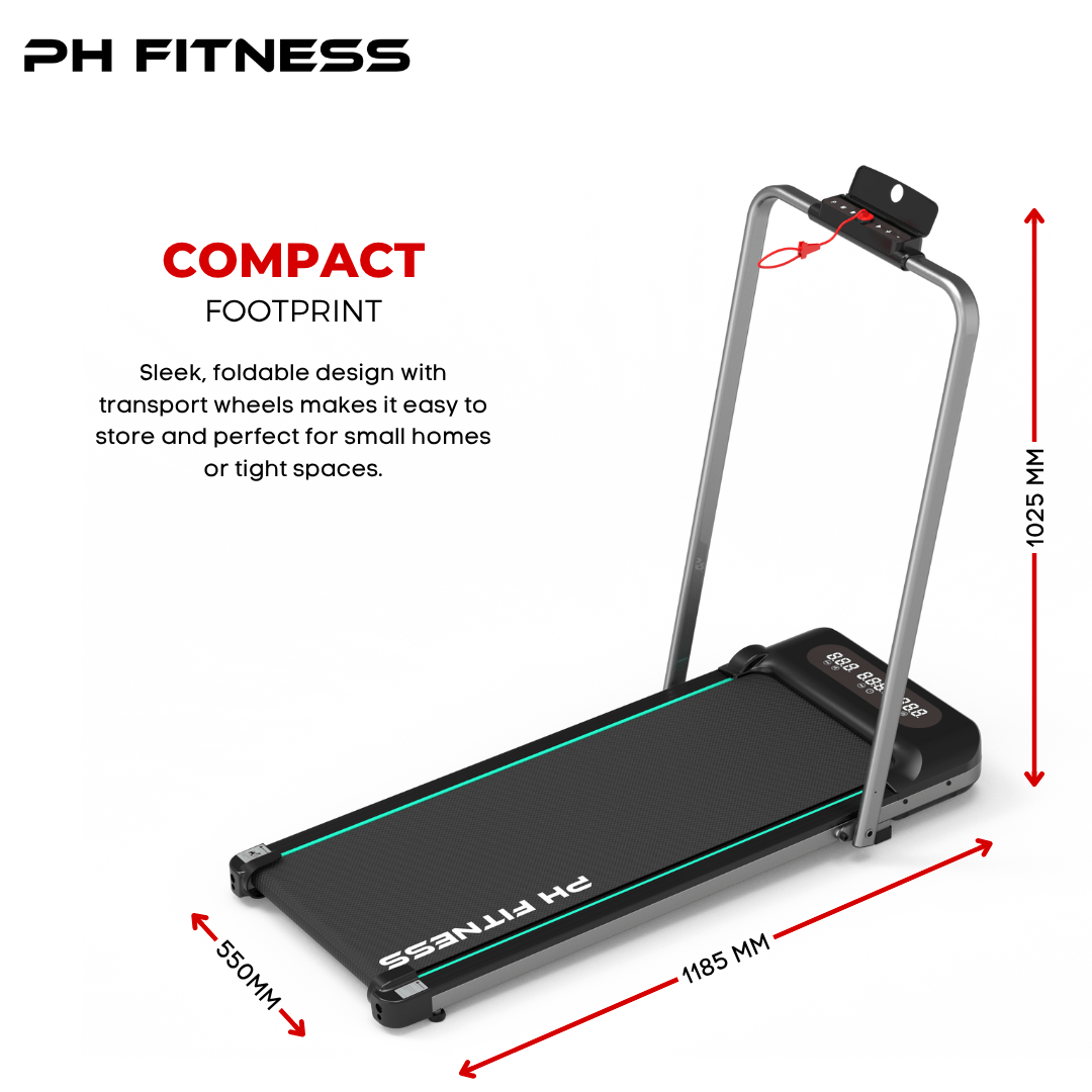 Loopband – Treadmill – Hardloopband – Wandelmachine – Fitnessapparaat – Inklapbaar Design – 1,5PK Motor – Bluetooth App – 130kg Draagvermogen – 12 Trainingsprogramma’s
