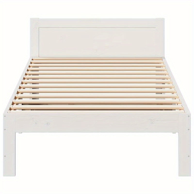Bedframe – Bedbodem – Bedonderstel – Onderstel – Ledikant – Wit – 90x200 cm – Hardhouten Stevig Design – Vooraf Gemonteerd