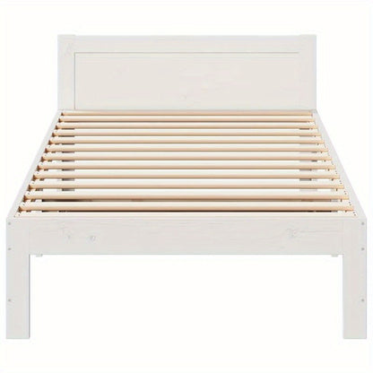 Bedframe – Bedbodem – Bedonderstel – Onderstel – Ledikant – Wit – 90x200 cm – Hardhouten Stevig Design – Vooraf Gemonteerd