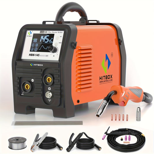 3-in-1 MIG Lasapparaat – 3-in-1 Lasmachine – MIG TIG Elektrode Lasser – Gasloos Lasinverter – 145A Lasstroom – LED Display & Thermische Bescherming