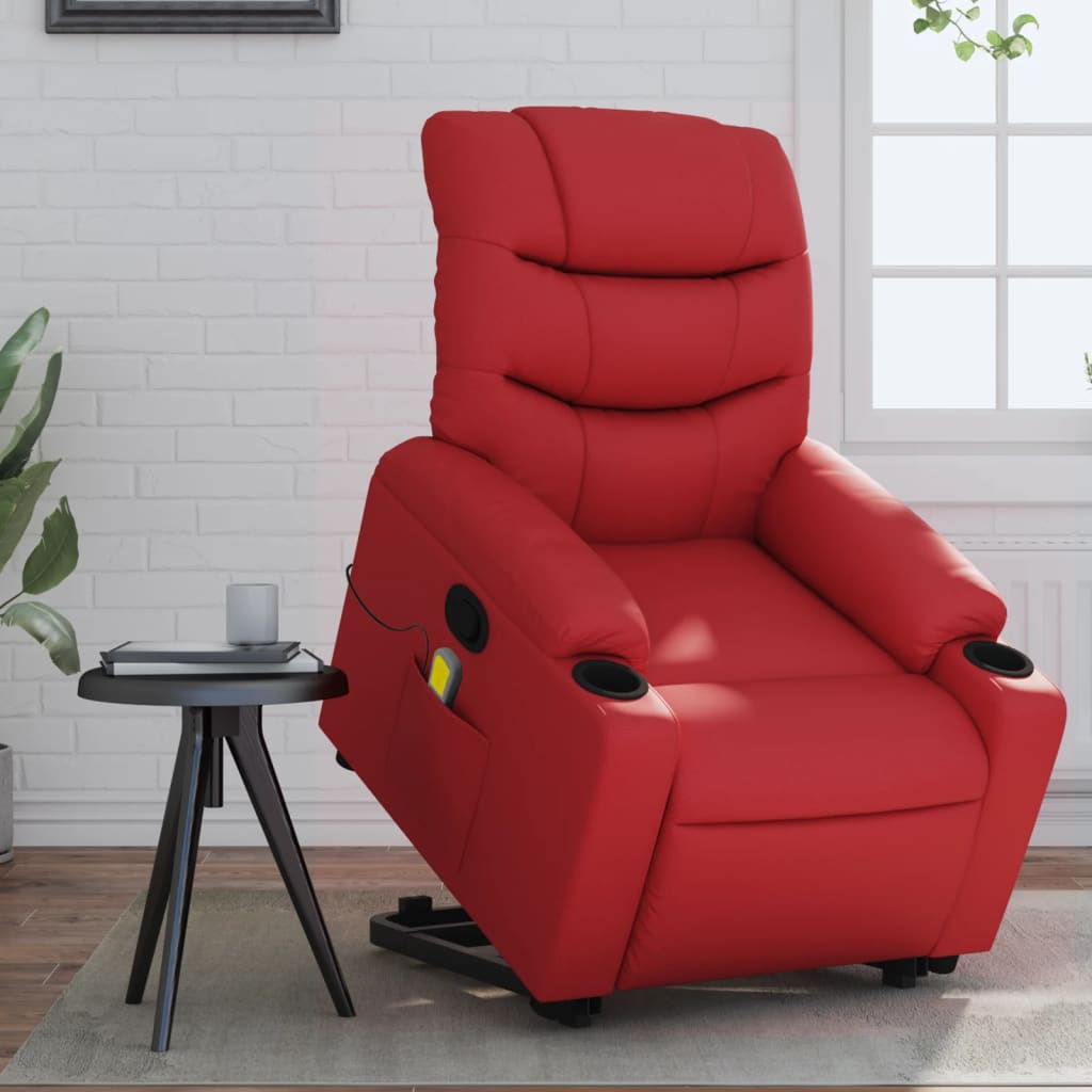 Elektrische Sta-op Fauteuil – Sta-op Stoel – Relaxfauteuil – Verstelbare Armstoel – Elektrische Liftfunctie – Kunstleren Bekleding – Handmatig Verstelbaar – 135 Graden Kantelbaar