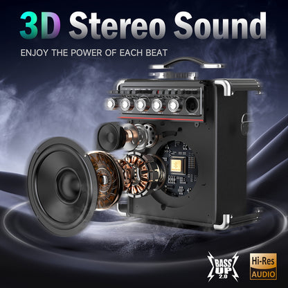 Draagbare Karaoke Machine – Karaoke Set – Wifi Microfoon – Bluetooth Speaker – Zanginstallatie – Met 2 Draadloze Microfoons – RGB Muziekverlichting – Hi-Fi Geluid & Lange Batterijduur