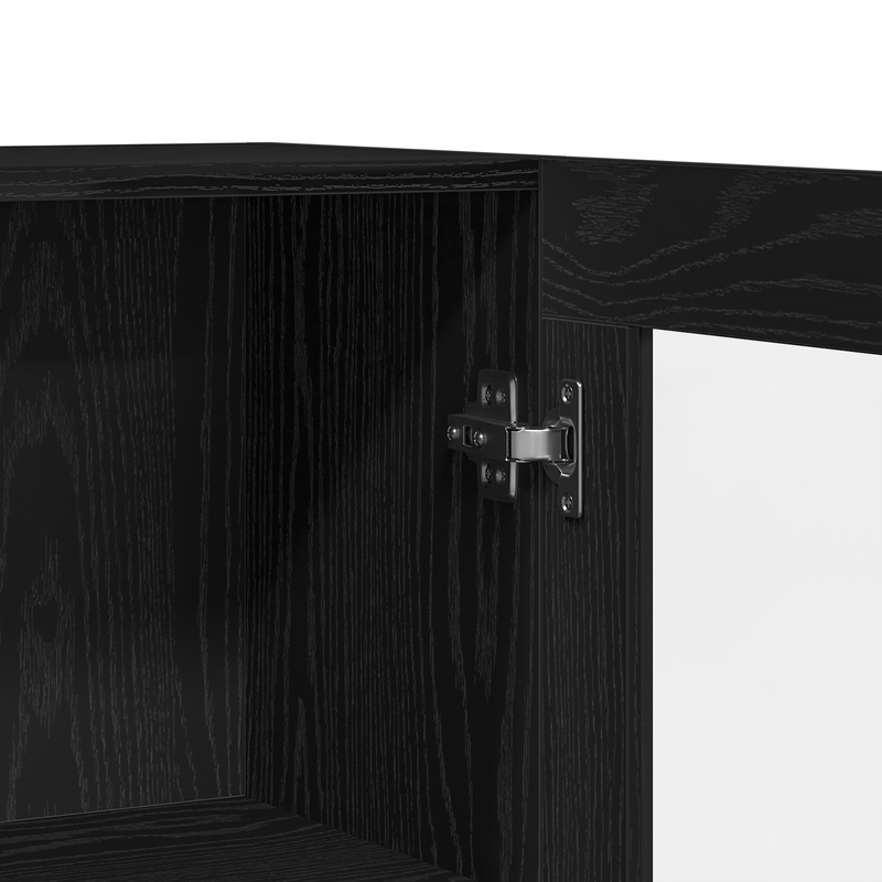 Sideboard Black Oaken 120x30.5x70cm Gemaakt van Engineered Wood Removable storage practical