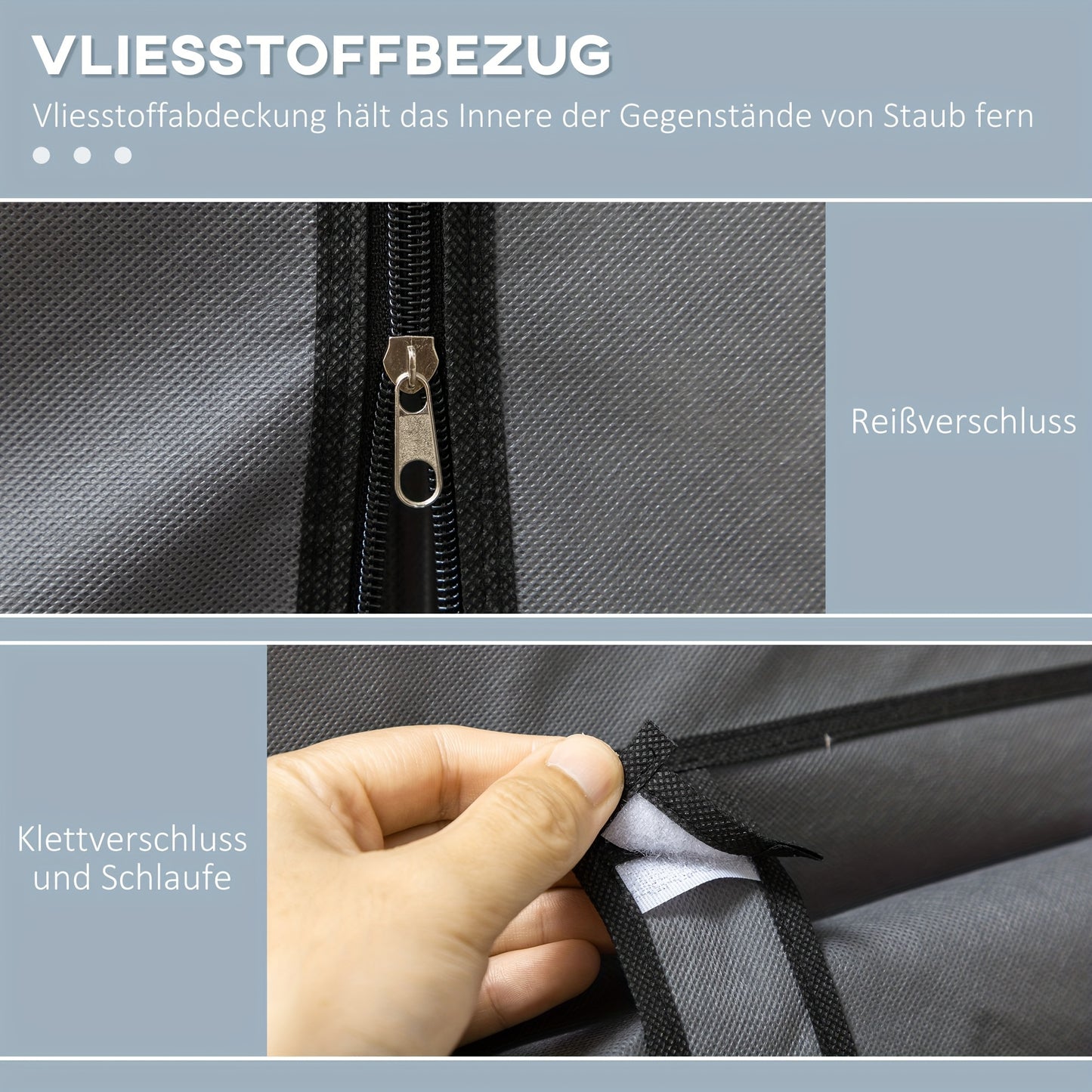 Opvouwbare Kledingkast – Garderobekast – Kleerkast – Stoffen Kast – Opbergkast – Donkergrijs Niet-Geweven Stof – Stevig Metalen Frame – 125x43x162,5 cm – Ruimtebesparend & Draagbaar
