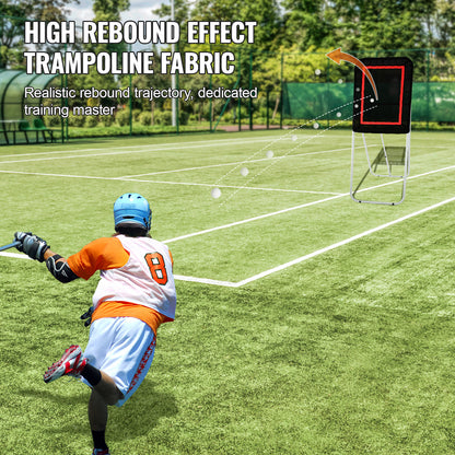 Lacrosse Bounce Back Net – Rebounder – Pitchback Net – Werpscherm – Trainingsnet – Opvouwbaar Frame – Verstelbare Hoek – Duurzaam PVC – Robuust IJzeren Buizen Frame