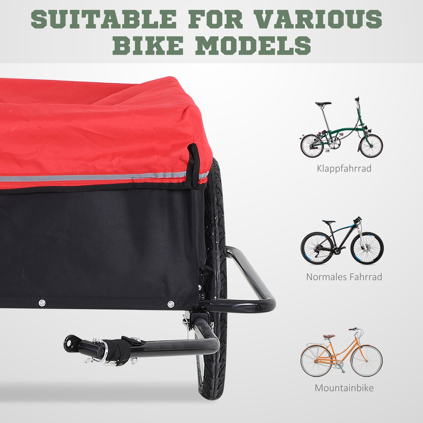 Fietskar – Fietsaanhanger – Transportkar – Bagagekar – Vouwbare Aanhangwagen – Stevig IJzeren Frame – 140x88x60 cm Laadruimte – Max 40 kg Draaglast
