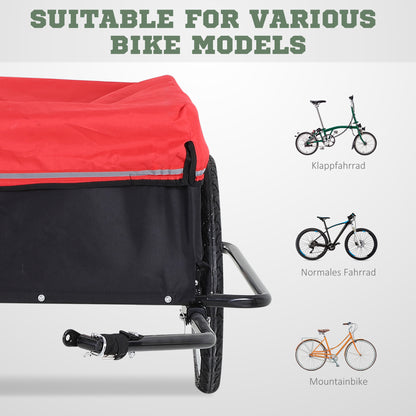 Fietskar – Fietsaanhanger – Transportkar – Bagagekar – Vouwbare Aanhangwagen – Stevig IJzeren Frame – 140x88x60 cm Laadruimte – Max 40 kg Draaglast