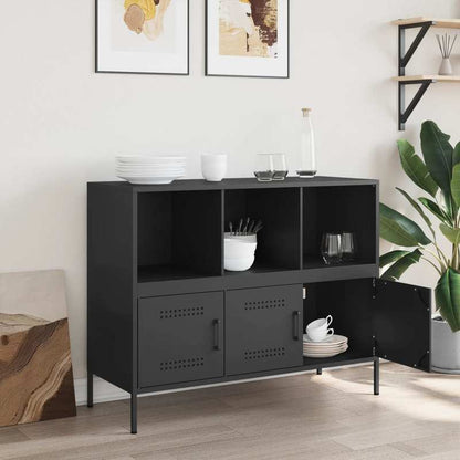 Dressoir – Opbergkast – Kast – Sideboard – Dressoirkast – Zwart Staal – Industrieel Design – Compact 100,5x39x79 cm