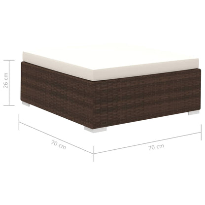 Loungekussen – Tuinkussen – Zitkussen – Rugkussen – Palletkussen – 12-delig – Polyester – 6 cm Dikte – Weerbestendig Polyester - Bruin