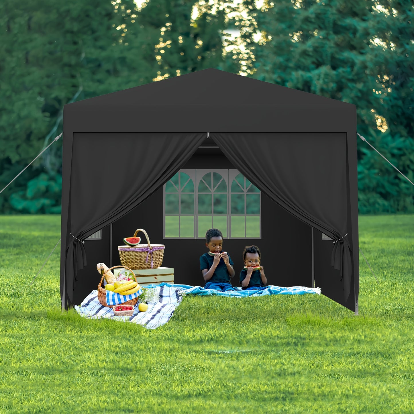 Partytent – Tuinpaviljoen – Feesttent – Evenemententent – Tuintent – Waterafstotend – Met Zijpanelen – 3x3m / 3x6m / 3x9m – Stabiel Stalen Frame