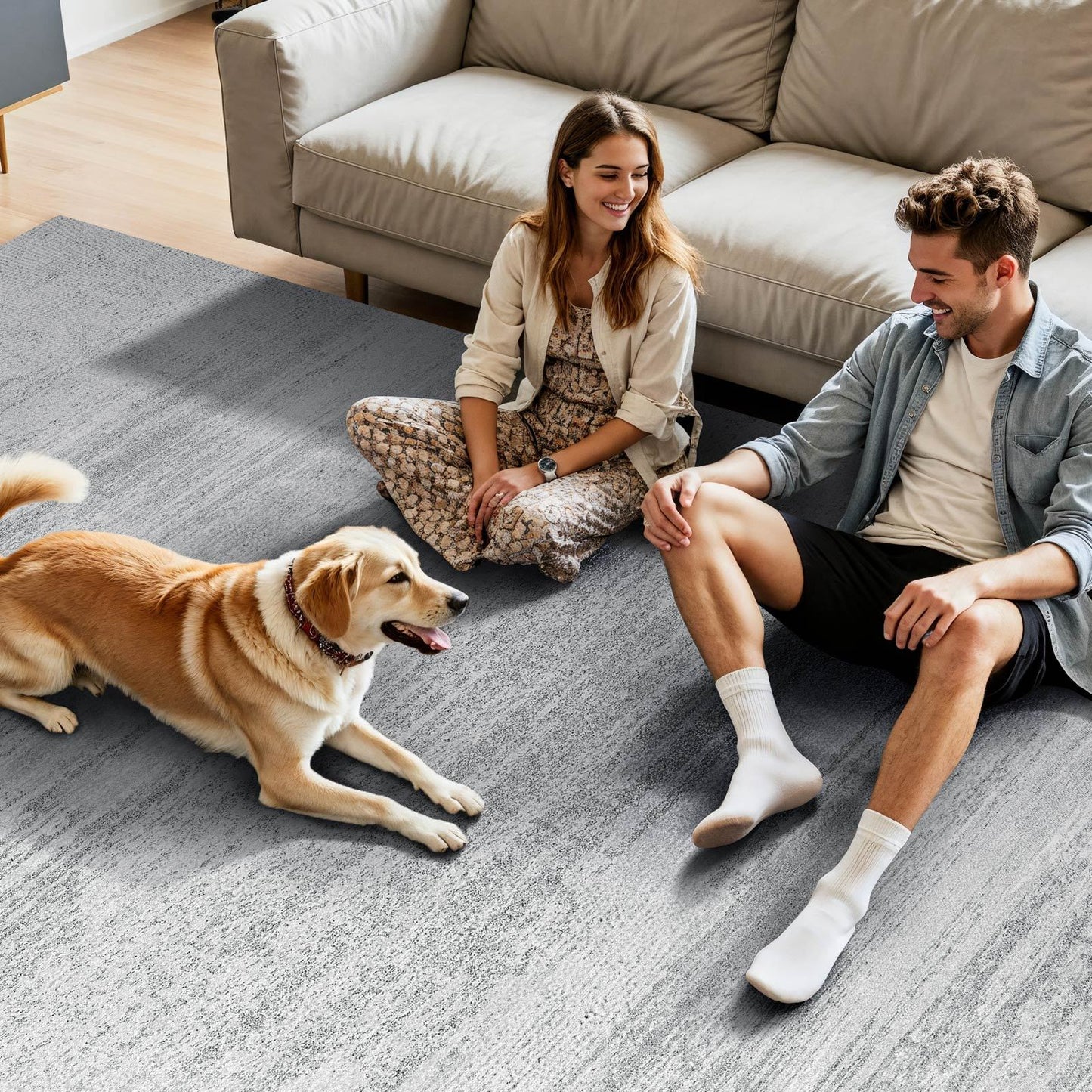 Vloerkleed – Tapijt – Lopertapijt – Karpet – Interieurkleed – Modern Grijs – Groot Formaat 300x420 cm – Anti-Slip en Scheurvast Polyester