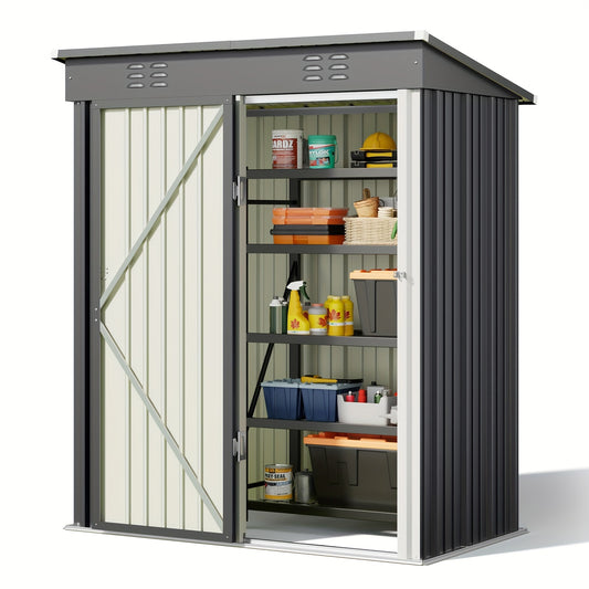Tuinhuisje – Tuinschuur – Tuinberging – Gereedschapsschuur – Berging – Gegalvaniseerd Staal – 180x162x95 cm – Verplaatsbaar & Weerbestendig