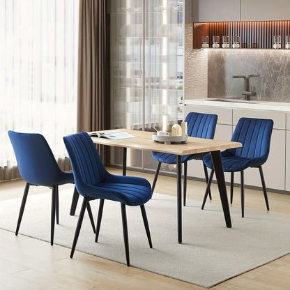 Eetkamerstoelen – Stoelen – Keukenstoelen – Velvet Stoelen – Set Van 2 Zwart – Metalen Poot – Comfortabel Memory Foam